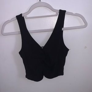 Garage Ruched front tank top, Black, Size XS